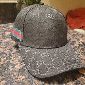 Gucci Black Monogram Baseball Cap